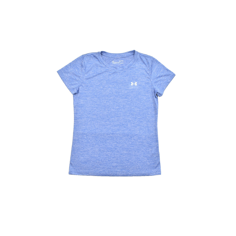 Under Armour HeatGear Women's Small Blue Space Dye Loose Fit Short Sleeve Athlet